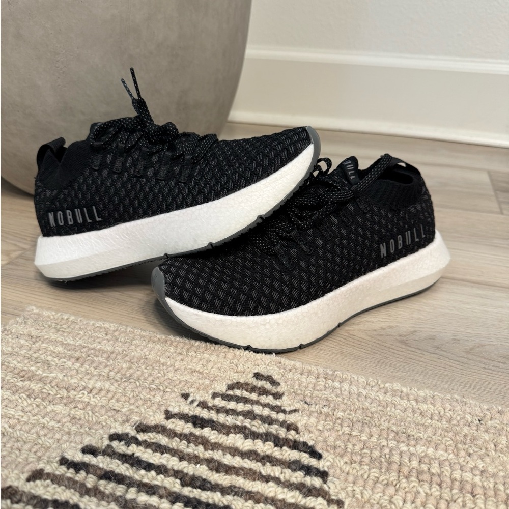 NOBULL Black Knit Sneakers with White Sole